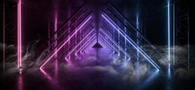 Duman Bilimi Üçgeni Mor Mavi Neon Lazer Işın Tüneli Constru
