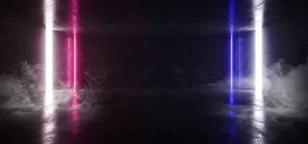 Smoke Neon Dark Sci Fi Futuristic Glowing Laser Purple Blue Line