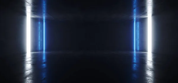 Neon Dark Sci Fi Futurisztikus izzó lézer Kék vonalak Arch White — Stock Fotó