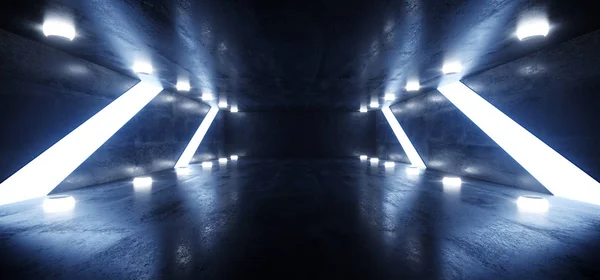 Neon Dark Sci Fi Futuristic Glowing Laser Blue Lines Arch White — 스톡 사진