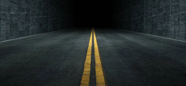 Sci Fi Futuristic Asphalt Tunnel Corridor Garage Cement Road Dou — Stock Photo, Image