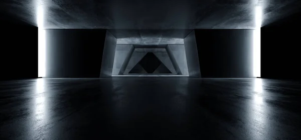 Scuro calcestruzzo Grunge sotterraneo garage riflessioni sala auto Tri — Foto Stock