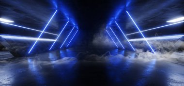 Sanal Gerçeklik Siber Duman Sis Buhar Koridoru Neon ile 
