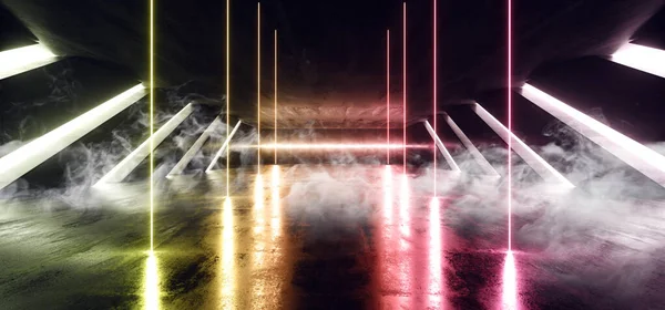 Smoke Fog Neon Laser Dance Show Night Dark Hall Stage Glowing Re