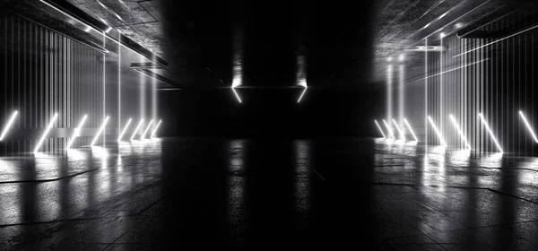Neon Gloeiende Sci Gloeiende Witte Futuristische Laserstralen Stuiteren Donkere Grunge — Stockfoto