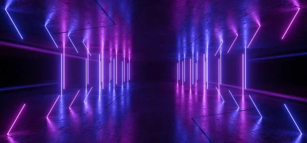 Neon Glowing Sci Glowing Purple Blue Futuristic Laser Beams Bouncing — Fotografia de Stock