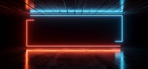 Retro Synth Laser Neon Tunnel Moderní Sci Futuristic Framr Wide — Stock fotografie