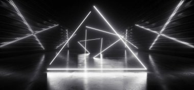 Bilimkurgu Neon Lazer, Karanlık Garajda Parlak Üçgen, Metal Metal, Gelecekteki Uzaylı, Modern Sanal, Sanal, Sanal, Sanal, Sanal,