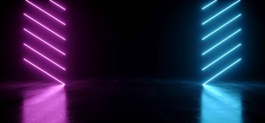 Parlak Hat Kapısı Neon Mor Lazer Mor Depo Stüdyo Işıkları Stüdyo Işıkları Endüstriyel Arka plan Grunge Koridoru Karanlık Sanal Sanal Sanal Sanal Sanal Görüntü Görüntüleme