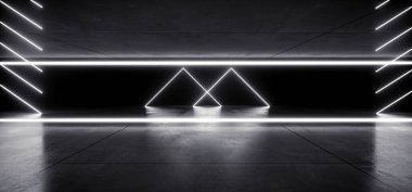 Işıldayan Üçgen Kapı Neon Lazer Beyaz Depo Stüdyo Işıkları Stüdyo Işıkları Endüstriyel Arkaplan Grunge Koridoru Karanlık Sanal Sanal Sanal Sanal Sanal Sanal Sanal Sanal Görüntü
