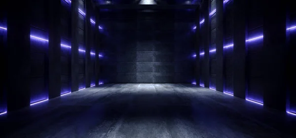 Sci Futuristic Alien Concrete Dark Grunge Stage Podium Hall Glowing — Stock fotografie