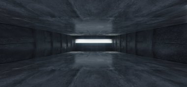 Grunge Beton Çimento Modern Minimalist Garaj Salonu Hangar Deposu Boş Grunge Beyaz Parlayan Boş Arkaplan Zarif Yeraltı 3D Görüntü