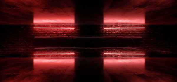 Retro Neon Cyber Laser Fluorescerande Röd Rör Ljus Glödande Old — Stockfoto