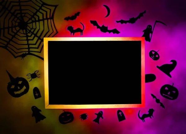 Decoraties Voor Halloween Feest Handgemaakte Papieren Decor Feestelijke Wenskaart Poster — Stockfoto