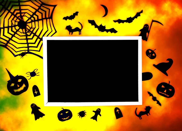 Dekoracje Halloween Party Ręcznie Robiony Wystrój Papieru Świąteczna Kartka Życzeniami — Zdjęcie stockowe