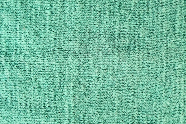 Natural Green Fabric Fragment Knitted Texture Closeup Warm Woolen Yarn — 스톡 사진