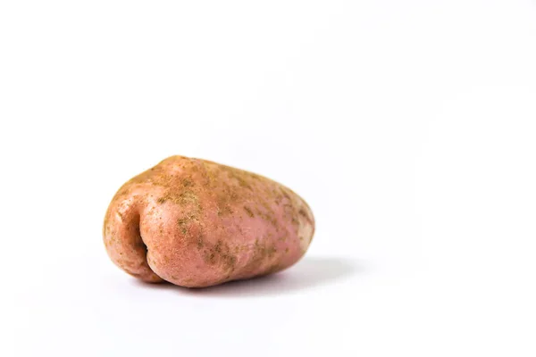Сира Кумедна Картопля Формі Дупи Білому Тлі — стокове фото