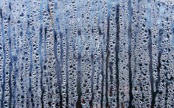 Esőcseppek Textúrája Nedves Átlátszó Felületen Ködös Üveg — Stock Fotó