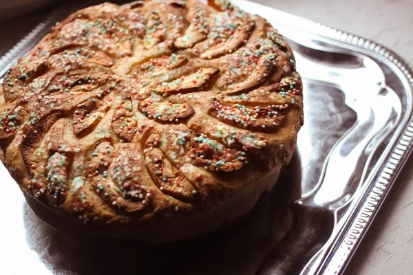 Gâteau Aux Pommes Maison Bio Doux — Photo