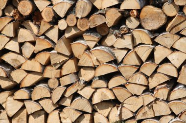 bir yığın üzerinde kıyılmış yakacak odun