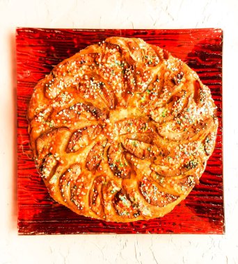 Tatlı organik ev yapımı elma kek.