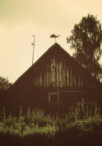 Scenic Shot Old Barn Buildings Latvia Vintage Toned Image — Stock Photo, Image