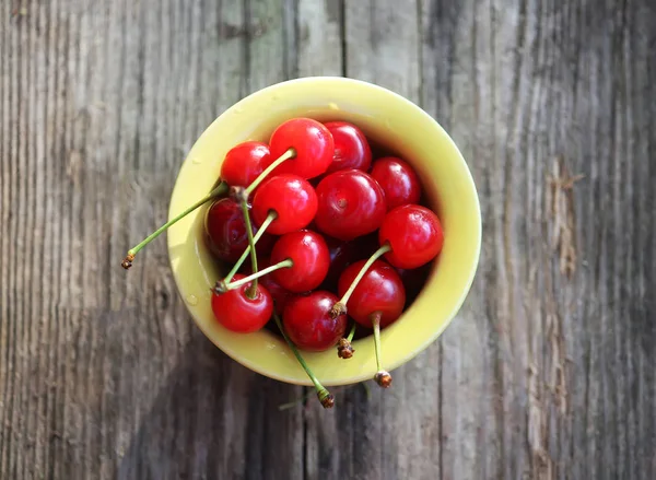 Rote Reife Frische Kirschen Freien — Stockfoto