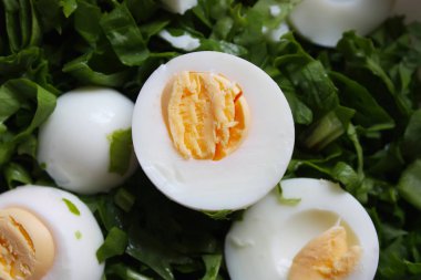 Green Salad with eggs and spinach