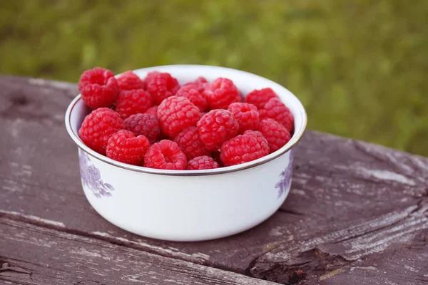 Lampone Dolce Maturo Appena Colto Vicino — Foto Stock