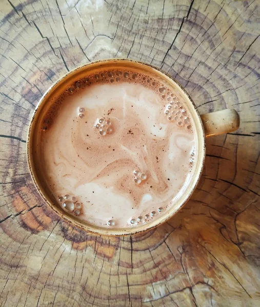 Cocoa Minuman Panas Dalam Cangkir Keramik — Stok Foto