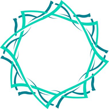 Soyut yeşil çarpık çerçeve. Tasarım için dekoratif öge.