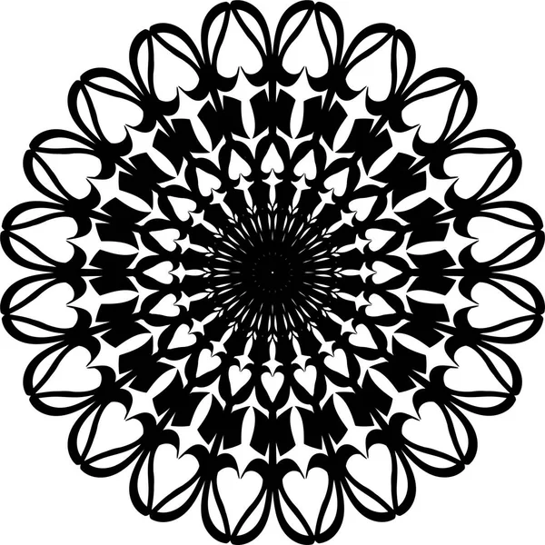 Mandala Patroon Ronde Abstracte Vorm Voor Kleuring Decoratief Element — Stockvector
