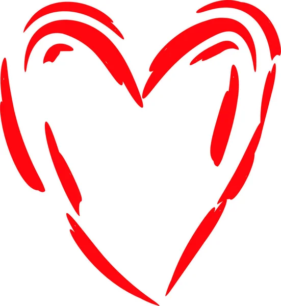 Kształt Serca Białym Tle Walentynki Tradycyjny Symbol Miłości — Wektor stockowy