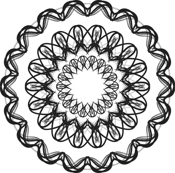 Patrón Mandala Forma Abstracta Redonda Para Colorear Elemento Decorativo — Vector de stock