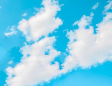 Beyaz bulutlu mavi yaz gökyüzü.