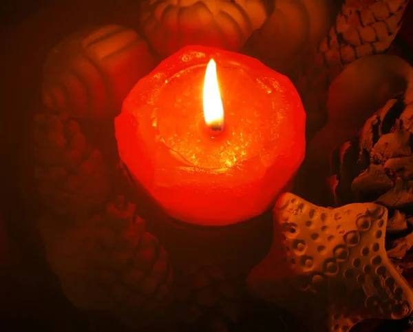 Теплый Свет Пылающего Яркого Пламени Свечей — стоковое фото
