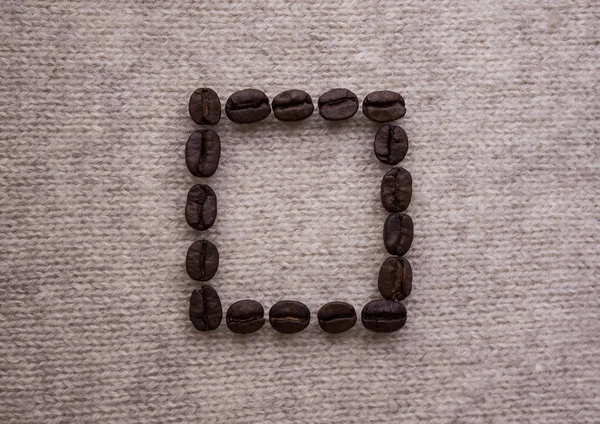 Квадратная форма кофейных зерен — стоковое фото