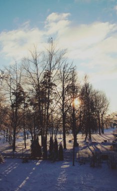 Riga, Letonya, Doğu Avrupa 'da kış manzarası