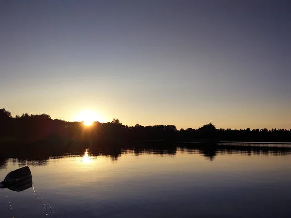 Landskap Med Sjö Landsbygden — Stockfoto