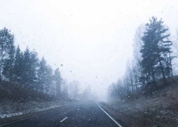Aszfaltozott Felhők Égen Havazik Télen — Stock Fotó