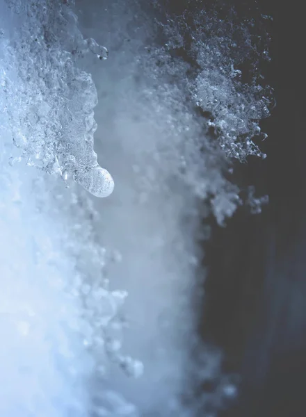 Cristalli Ghiaccio Sulla Neve — Foto Stock