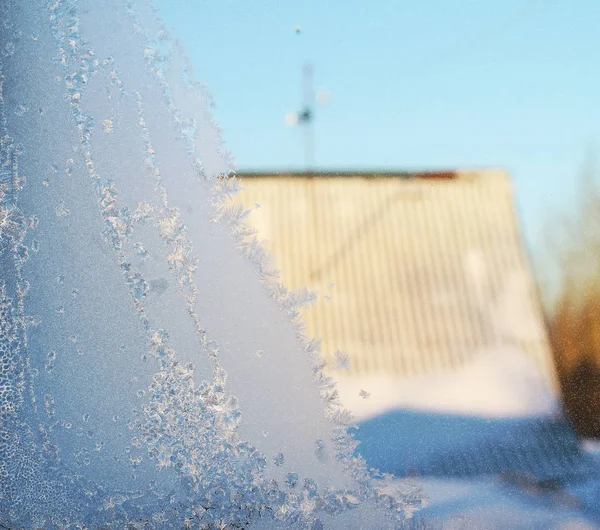 Frozen surface of the glass — Stock Photo, Image