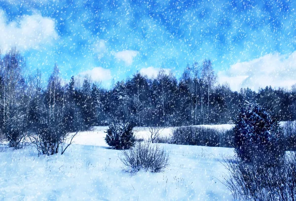 Paisaje invernal en Letonia, Europa del Este — Foto de Stock