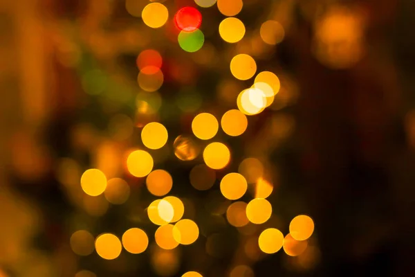 Festive New Year background with blurred colorful lights. — Stok fotoğraf