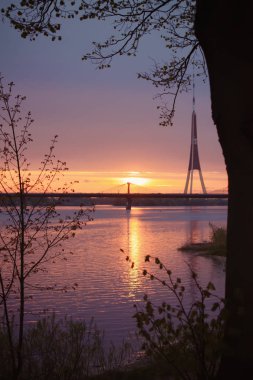 Yaz günbatımı güneş ışıkları