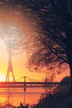 Yaz günbatımı güneş ışıkları