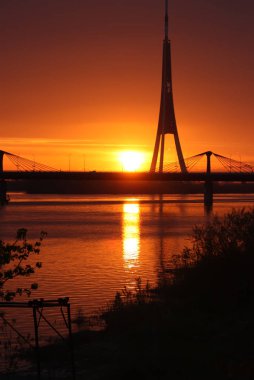 Yaz günbatımı güneş ışıkları