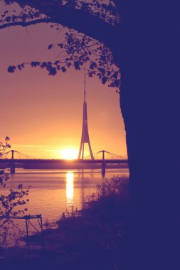 Yaz günbatımı güneş ışıkları