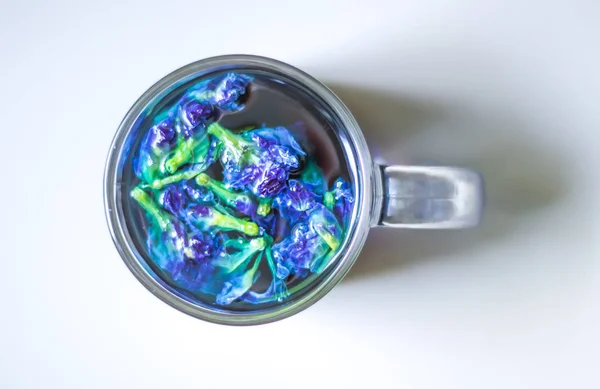 Una tazza di tè di pisello blu farfalla . — Foto Stock