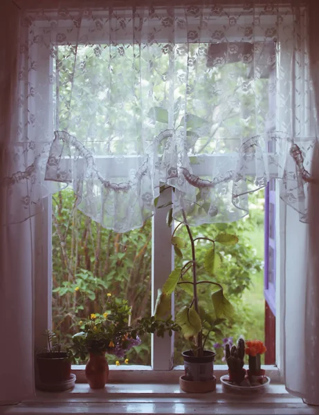 Window of an old house in the village. — 스톡 사진